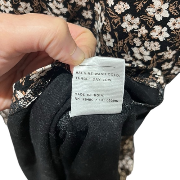 Pact Black White Gold Floral Organic Cotton Midi Dress - Picture 5 of 12